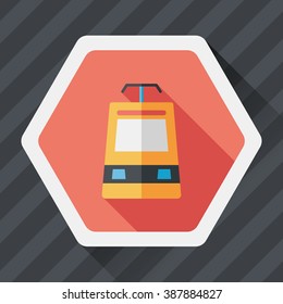 speed train flat icon with long shadow