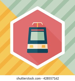 speed train flat icon with long shadow