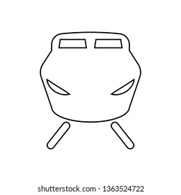 speed train front view icon. Element of transport for mobile concept and web apps icon. Outline, thin line icon for website design and development, app development