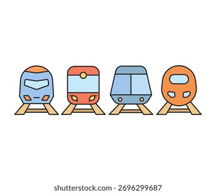 Tren de alta velocidad y tren icono de Ilustración vectorial