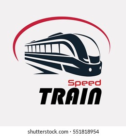 speed train logo template, stylized vector symbol