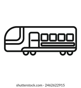 Vector de contorno de la máquina del tren de velocidad. Movimiento expreso. Plataforma empresarial