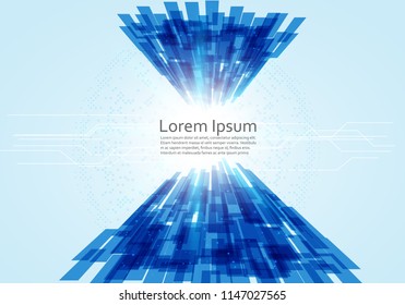 speed tunnel connection networking concept design background. Blue line Technology background vector.