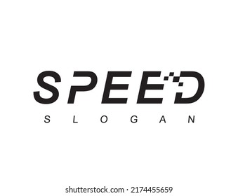 Logo De La Tipografía De Velocidad Con Símbolo De La Bandera De Raza