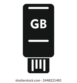 Speed usb disk icon simple vector. Solid state disk. Database server megabyte