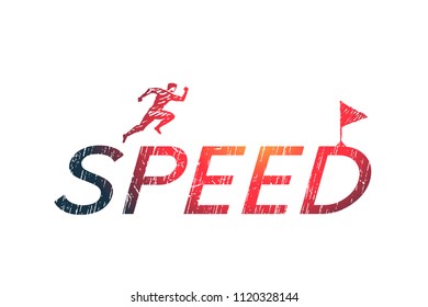 Speed. Vector business concept illustration, hand drawn sketch.