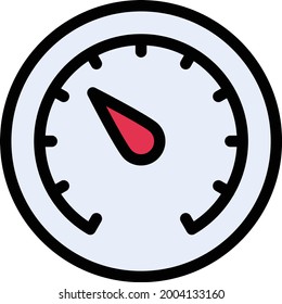 icono de línea de color del vector de velocidad