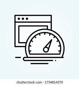 ilustración de estilo de icono del vector de velocidad. Símbolo de inicio y nuevo negocio EPS 10