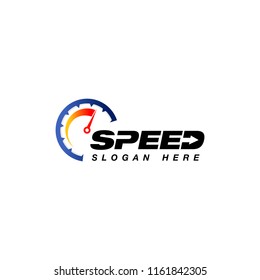 speed vector logo design. speedometer icon symbol design template