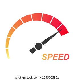 Speed, vector logo racing event, with the main elements of the modification speedometer. Vector illustration