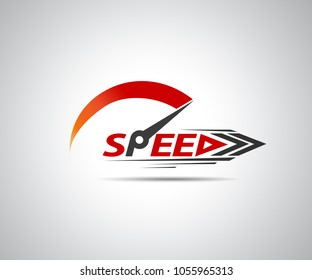 Speed, vector logo racing event, with the main elements of the modification speedometer