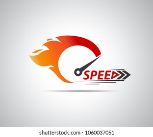 Speed, Vector Logo Racing Event, With The Main Elements Of The Modification Speedometer