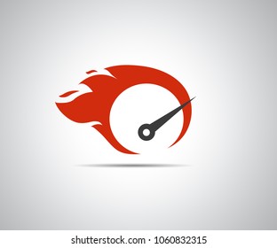 Speed, vector logo racing event, with the main elements of the modification speedometer