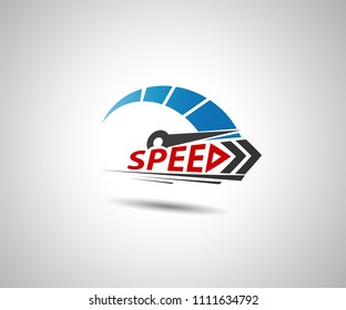 Speed, vector logo racing event, with the main elements of the modification speedometer