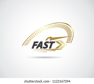 Speed, vector logo racing event, with the main elements of the modification speedometer