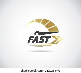 Speed, vector logo racing event, with the main elements of the modification speedometer