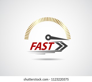 Speed, vector logo racing event, with the main elements of the modification speedometer