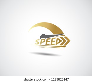 Speed, vector logo racing event, with the main elements of the modification speedometer