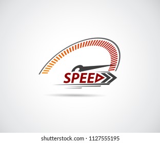 Speed, vector logo racing event, with the main elements of the modification speedometer