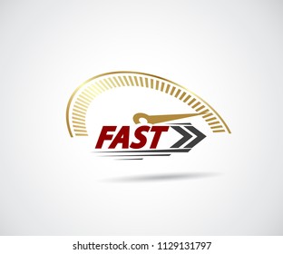 Speed, vector logo racing event, with the main elements of the modification speedometer