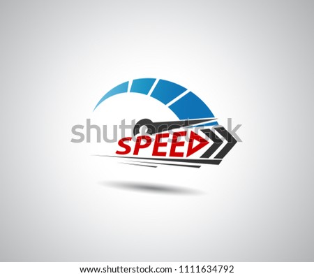 Speed, vector logo racing event, with the main elements of the modification speedometer