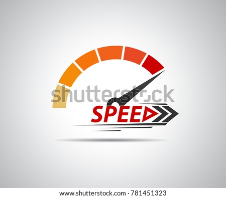 Speed, vector logo racing event, with the main elements of the modification speedometer