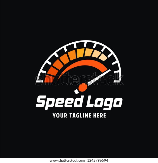 Speed,\
vector logo racing event, with the main elements of the\
modification speedometer. Speed logo. Vector\
art.