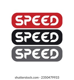 Speed ​​lettering vector logo red white and black.