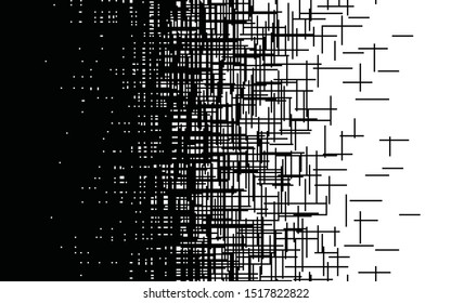 Speed vertical and horizontal lines Gradient pattern Vector pixel texture Fast effect design Black elements on white background