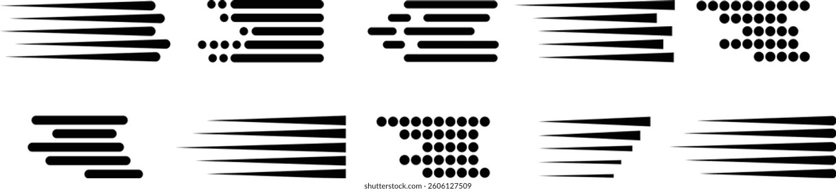 Speed vertical lines icon in flat set. Vector for apps or web fast effect Manga and comic motion effect Simple textured streak. burst Flash light ray blast isolated on transparent background