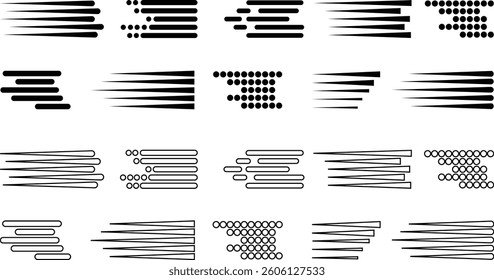 Speed vertical lines icon in flat line set. Vector for apps or web fast effect Manga and comic motion effect Simple textured streak. burst Flash light ray blast isolated on transparent background