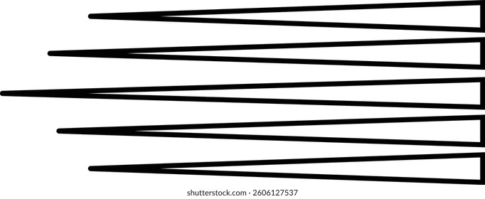 Speed vertical lines icon in line. Vector for apps or web fast effect Manga and comic motion effect Simple textured streak. burst Flash light ray blast isolated on transparent background