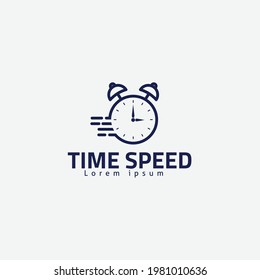 Concepto de logotipo de reloj de velocidad para velocidad de tiempo, servicio de entrega, transporte 