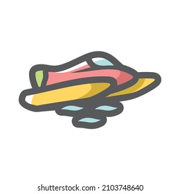 Speed water races speedboat Vector icon Cartoon illustration.