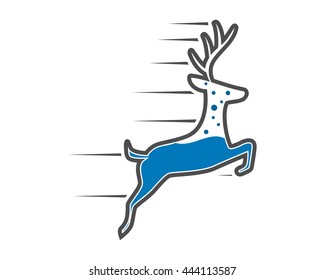 speed water reindeer deer elk stag image vector icon logo silhouette