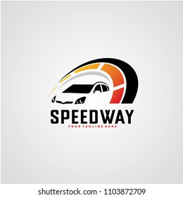 Speed Way Car Logo Design Template