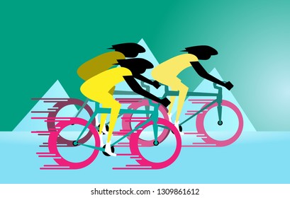 speed way, road bike racing event poster web template. Mixcolor vector illustration or banner. sport theme