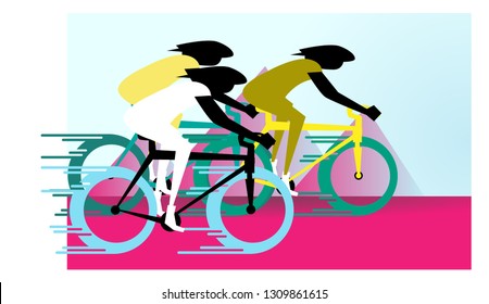 speed way, road bike racing event poster web template. Mixcolor vector illustration or banner. sport theme