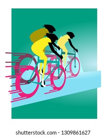 speed way, road bike racing event poster web template. Mixcolor vector illustration or banner. sport theme