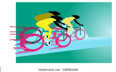 speed way, road bike racing event poster web template. Mixcolor vector illustration or banner. sport theme