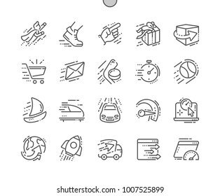 Speed Well-crafted Pixel Perfect Vector Thin Line Icons 30 2x Grid for Web Graphics and Apps. Simple Minimal Pictogram