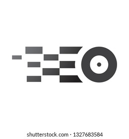 Speed wheel racing logo template vector icon design