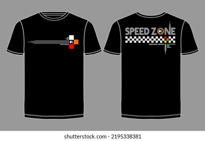 Speed zone, modern and stylish typography slogan print t shirt. Colorful abstract design vector illustration also for background, apparels, typography, poster and more.