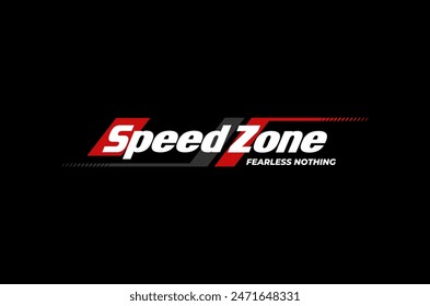 Speed zone modern and stylish typography slogan. Colorful abstract design 