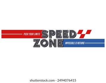 Eslogan moderno y elegante de la tipografía de la zona de velocidad.
