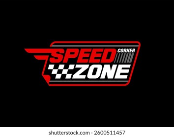 Speed zone stylish typography automotive

