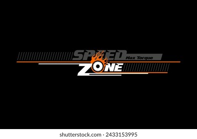 speed zone typography tee shirt design ,vector illustration .	