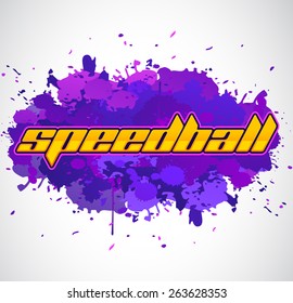 Speedball - is a format of Paintball gaming, icon, colorful vector banner
