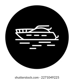 speedboat black line icon. Water activity. Pictogram for web page.