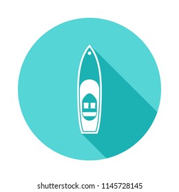 speedboat icon in Flat long shadow. One of Ships collection icon can be used for UI/UX